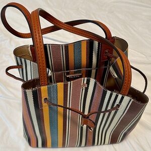 Tory Burch Multicolor Striped Tote Purse